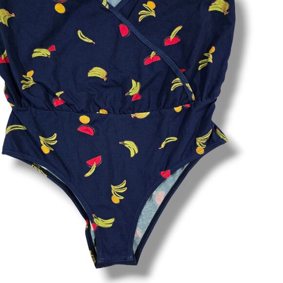 ModCloth Women’s Blue Fruit Print Halter Bodysuit – Large, Cotton Spandex - Picture 5 of 9
